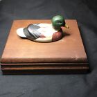 Vintage Mallard Ceramic Duck Playing Card Set Wood Case Box Holder 1 Full Deck