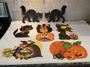 VTG Die Cut Halloween Wall Decorations Lot Of 7