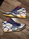 New ListingRed White And Blue Cael Wrestling Shoes Size 7