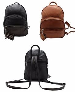 Backpack for Women Pure Leather Built-in Wallet College Book Bag Multi Pockets