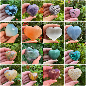 Large Gemstone Heart, Polished Crystal Gemstone Puffy Hearts,  Pick a Gem Type