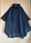 SaphiRose Hooded Rain Poncho, Unisex Waterproof Zippered Raincoat Jacket - Navy