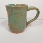 Green Handmade Pottery Coffee Mug 10 oz.Clay Nice condition