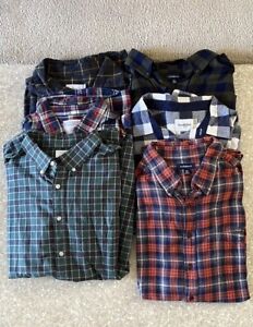 Lot Of 6 Mens Button Up Long Sleeve Flannel Shirts Size XL