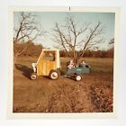 Ford Tractor Wagon Ride Photo 1970s Riding Lawnmower Childhood Adventure D1886