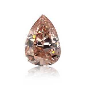 0.19 Carat Fancy Brownish Orangy Pink Natural Diamond Loose Pear I1 Clarity GIA