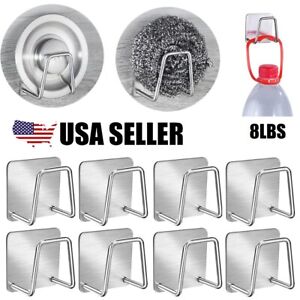 8Pcs Stainless Steel Adhesive Sponge Holder Sink Caddy for Kitchen Accessories