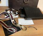 Gucci ID Lanyard Neck Strap Web Stripe Blue Red White Sherry Keychain Rare w/Box