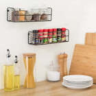 Rustic Chicken Metal Wire Spice Racks, Seasoning Jars & Display Shelf, Set of 2