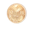 Switzerland 1913 B Gold 10 Francs UNC