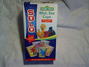 2008 SESAME STREET THE MUPPETS SOLO CUP *EMPTY BOX,Cookie Monster,Big Bird,Elmo