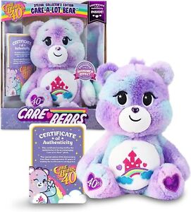 Care Bears Care-a-Lot Bear 40th Anniversary Purple Plushie 14 inches