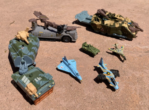 Lot of Kenner Parker 1989 Mega Force military toy vehicles, Jets Tanks etc