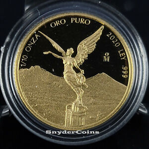 2020 Mexico Gold Libertad Proof 1/10 oz in Mint Capsule *KEY DATE* *250 Mintage*