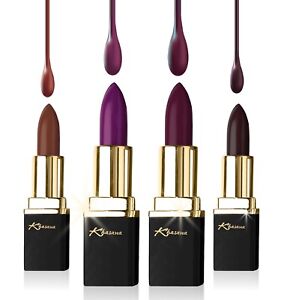 Khasana Lipstick Set, Long-Lasting, 4 Pack, Multi-Finish, Cream, Matte, Glossy