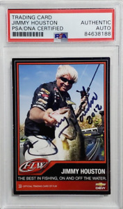 2012 FLW Jimmy Houston Signed Bass Fishing Promotional Card Autograph Auto PSA