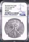 New Listing2022 w burnished silver eagle, ngc ms70 first release, fr label, in hand