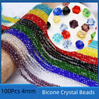 100Pcs4mm Multi Color Crystal Glass Loose Spacer Beads Making Bracelet Jewelry