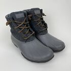 Sperry Womens Black Quilted Winter Snow Boots Shoes Size 8 Medium  Sts97562F