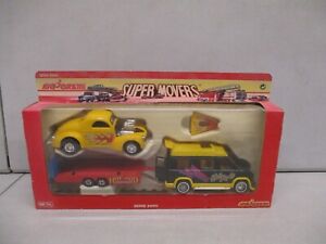 Majorette Super Movers Hot Rod Van Coupe and Trailer