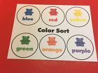 (Set of 10) Bears Color Sort Learning Mat - Laminated - Pre school Kindergarten