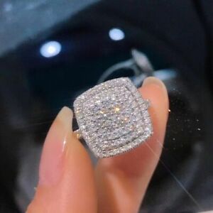 Luxury 925 Silver Filled Ring Women Cubic Zircon Wedding Jewelry Gift Sz 6-10