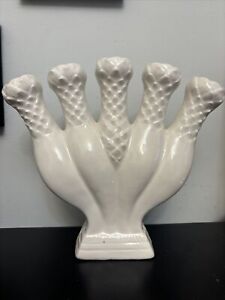 Vintage 5 Finger Porcelain Tulip Vase 7.5