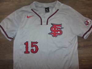 Fresno State Bulldogs Game Used College Baseball Jersey L Team Sewn Gray Vintage