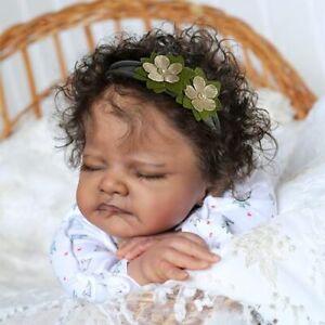 Realistic Reborn Baby Dolls Black - 20-Inch African American Sleeping Newborn