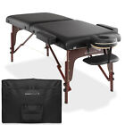 OPEN BOX - Portable Reiki Massage Table with Tilt Backrest Carrying Case, Black