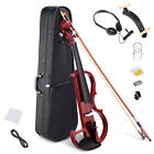 4/4 Electric Violin Right Hand Full Size Practice Show Maple Wood w/ Headphone