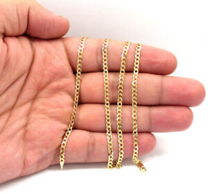 18K Solid Gold Cuban Link Chain Necklace Men Women 2.5mm 16