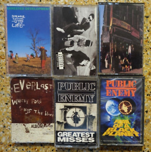 6 Cassette Tape Lot - HIP HOP 90s - Beastie Boys Public Enemey Everlast Arrested