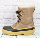 Sorel Caribou Womens Brown Leather Shearling Trim WP Lined Winter Boots Size 9