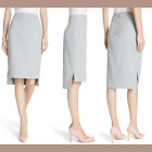 GORGEOUS NWT Light Grey Ted Baker Daizis Step Hem Pencil Skirt Size 6