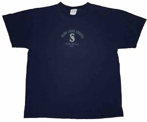 New ListingMajestic MLB Seattle Mariners Y2K Men's Blue Embroidered Shirt; L