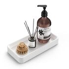 Small Rectangular Vanity Tray Ceramic Kitchen Soap Countertop Organizer Bathroom