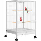 30'' Wrought Iron Bird Cage w/ Rolling Stand Parrots Conure Lovebird Cockatiel