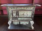 Antique French cast iron and tile stove 