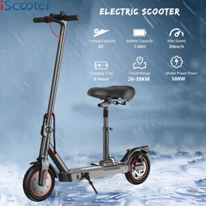 Adult Foldable Electric Scooter 30Km Long Range 500W Motor Fast Speed With Seat