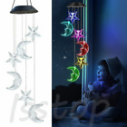 LED Solar Wind Chimes Lights Moon&Star Color Changing Lawn Hanging Lamp Decor US