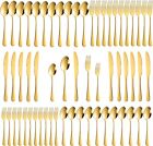 60 Piece Gold Silverware Set Stainless Steel Flatware Cutlery Set Service for 12