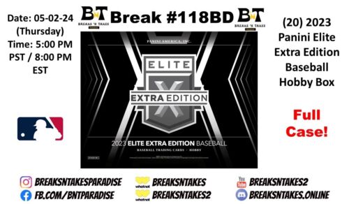 New ListingCHICAGO CUBS 2023 Elite Extra Edition Baseball CASE 20 BOX Break #118BD