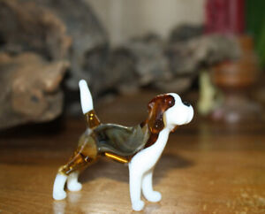 Art Blown Glass Murano Figurine Glass Dog Beagle