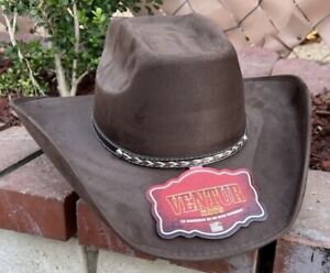 MENS WESTERN COWBOY RODEO HAT BROWN SUEDE STYLE COWBOY RIDING HAT TEXANA VAQUERA