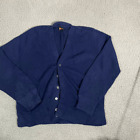 Vintage King Scot Men’s Cardigan Sweater Button Up 70’s 80’s Blue Medium