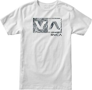 RVCA Mens White Balance Box Screen Crewneck Short Sleeve  T Shirt XXL