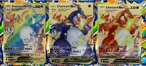 Charizard VMAX Rainbow Shiny  Gold Metal Pokémon Card Collectible Gift