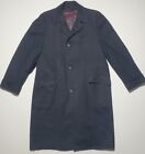 Vintage 60's Marbury Coats Mens black maroon wool Overcoat Single Vent Long