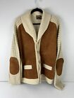 Vintage Tundra Sweater Mens Extra Large Virgin Wool Suede Button Cardigan